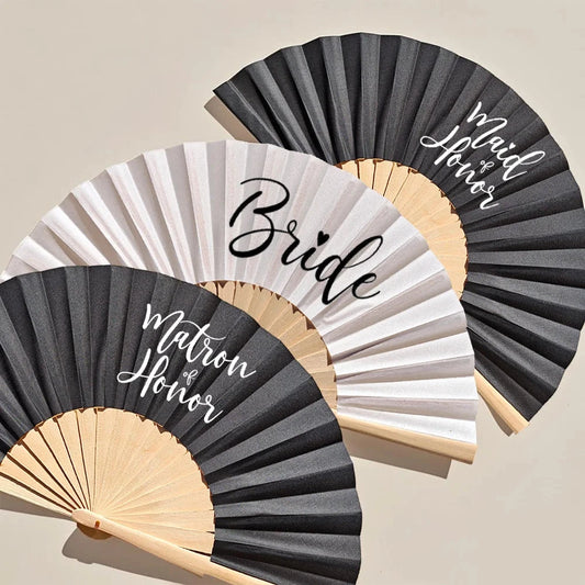 2025 Bride Bridesmaid Mothe Rof The Bride Hand Fan Bachelorette Hen Party Supplies Bridal Shower Wedding Decor Proposal Gift Good Vibrations