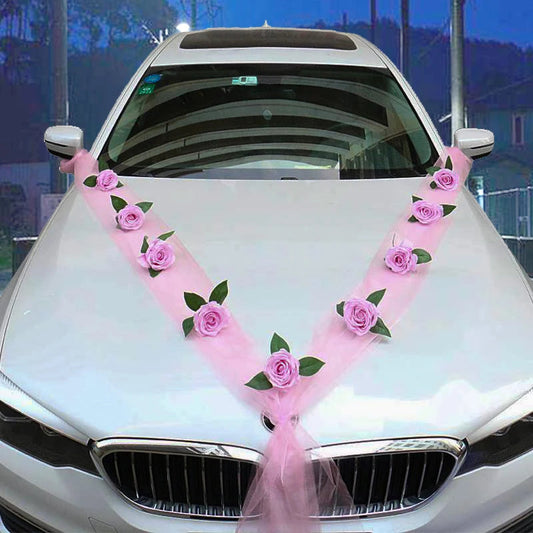 Wedding car decoration, front flower, wedding scene, wedding supplies, main wedding car decoration and decoration set, wholesale Good Vibrations