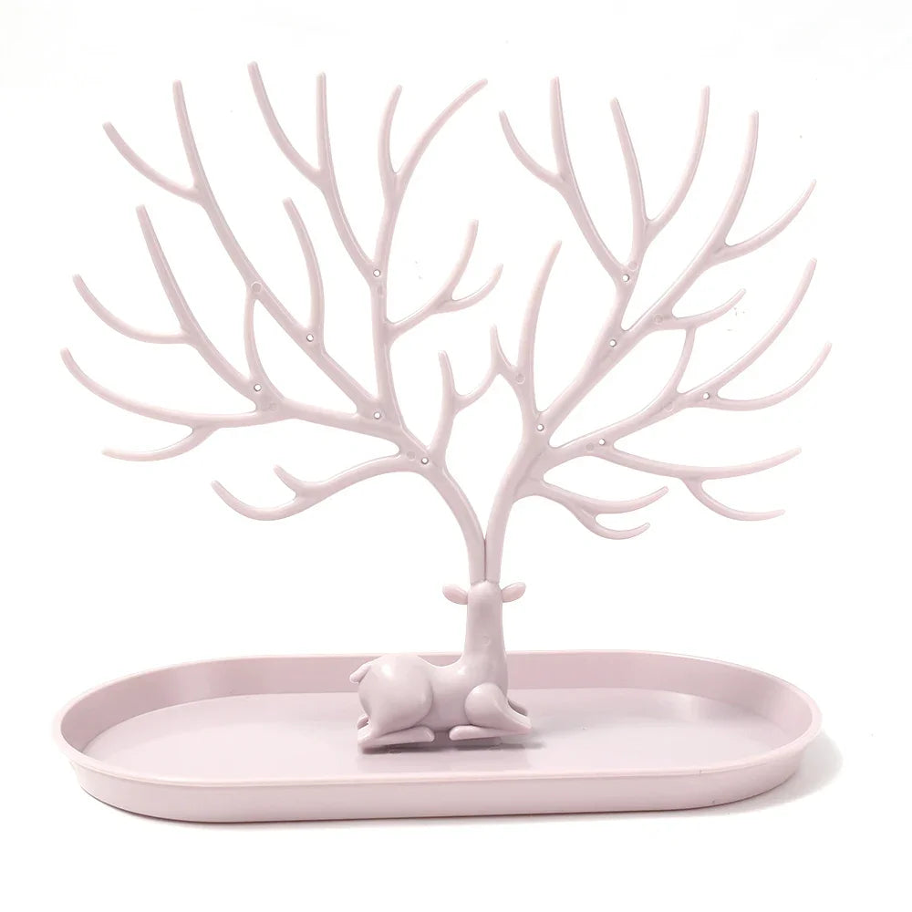 Jewelry Display Stand Tray Tree Storage Racks Earrings Necklaces Rings Jewelry Boxes Case Desktop Organizer Holder Make Up Decor Good Vibrations