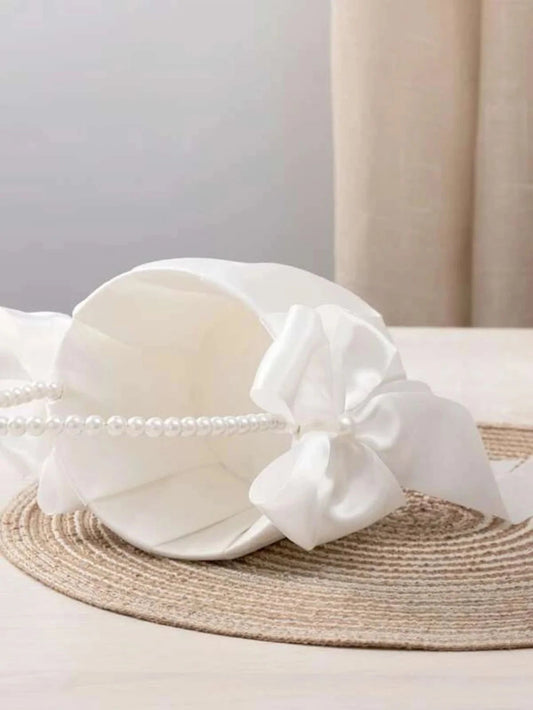 Wedding supplies bridal flower basket Pearl handle flower girl basket 1pc Good Vibrations