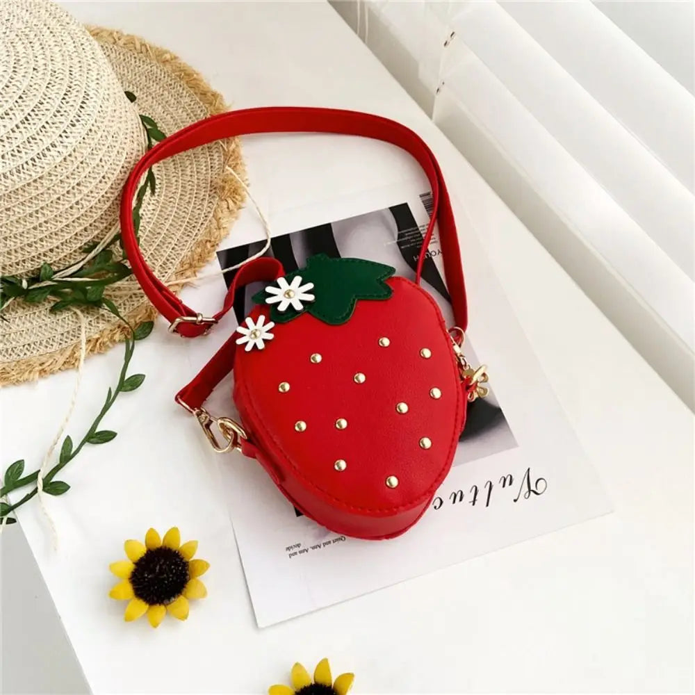 Mini Purse Cute Strawberry Purse Toddler Kids Wallet Shoulder Bag Crossbody Bags for Little Girls Good Vibrations
