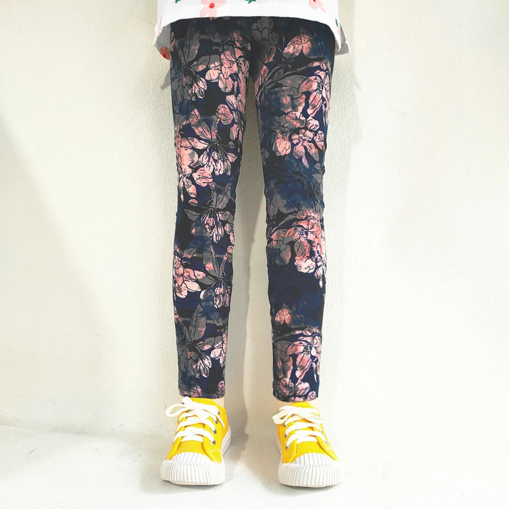 Girls' Leggings Fashion Cartoon Tight Pants Spring and Autumn Baby Girls Slim Fit Flower Leggings Summer Children's Pants Good Vibrations