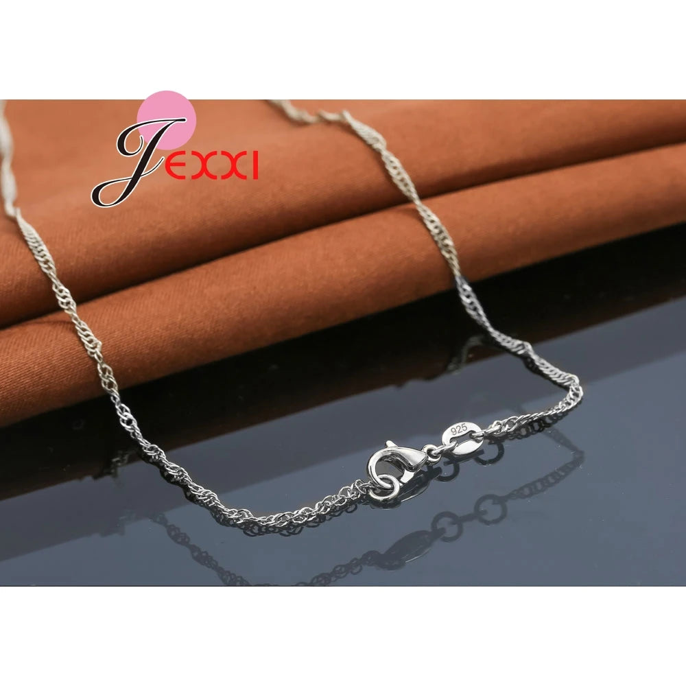 New 925 Silver Color Jewelry Sets Include Rhinestone Necklace Earrings Purse Wedding Anniversary Accessories Gift Good Vibrations