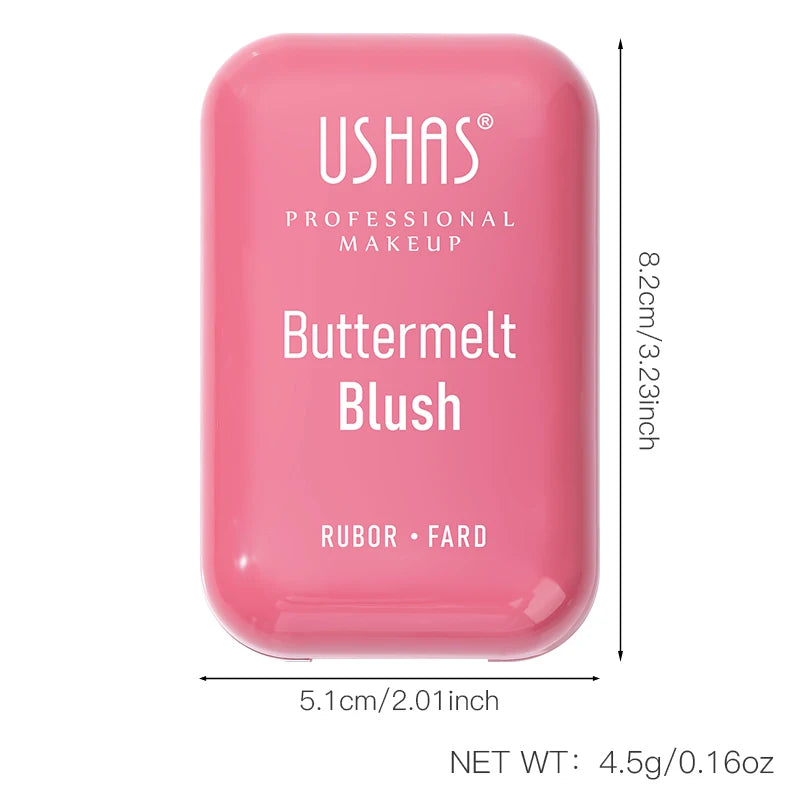 USAHS 7 Color Butter Blush Matte Long-Lasting Waterproof Blusher Natural Facial Contouring Cosmetics Good Vibrations