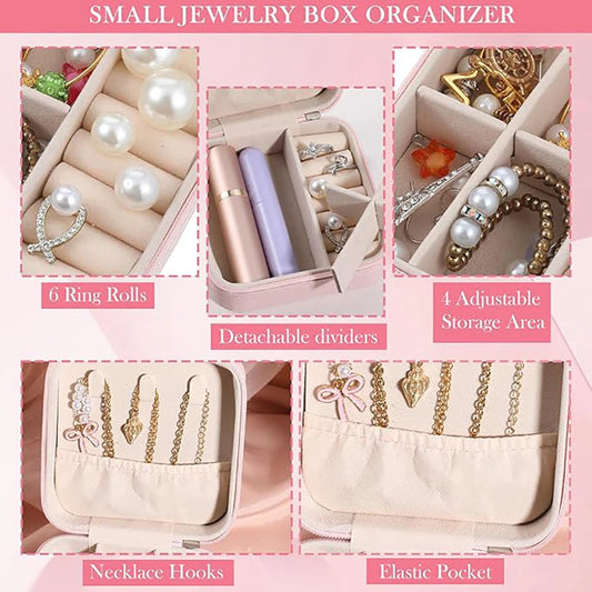 Jewelry gift box storage box, portable necklace ring dust-proof storage box, earring small delicate jewelry box. zwq Good Vibrations