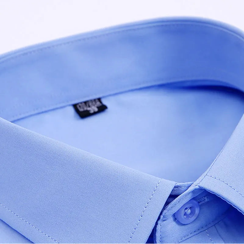 Men's long sleeved shirt formal spring and summer thin business leisure high-quality non-ironing breathable work clothes Good Vibrations