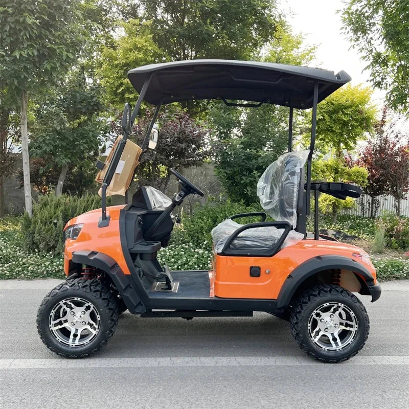 Electric Golf Cart Utility Vehicle 4 Wheels 48V 60V 72V Lithium Battery Off-Road Adult with Rain Cover Golf Buggy Cart Good Vibrations