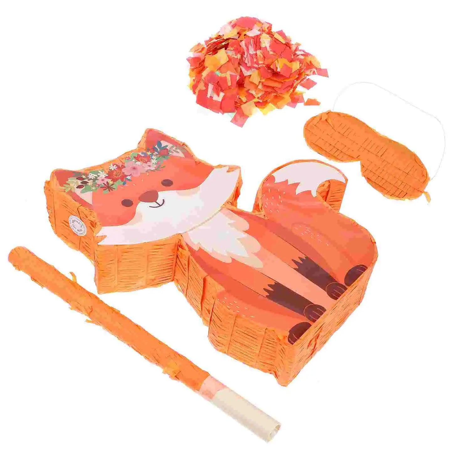 Fox Pinata Paper Toy Animal Party Decorations Kids Birthday Halloween Piñata Supplies Stand Favors Cake Accessories Football Car Good Vibrations