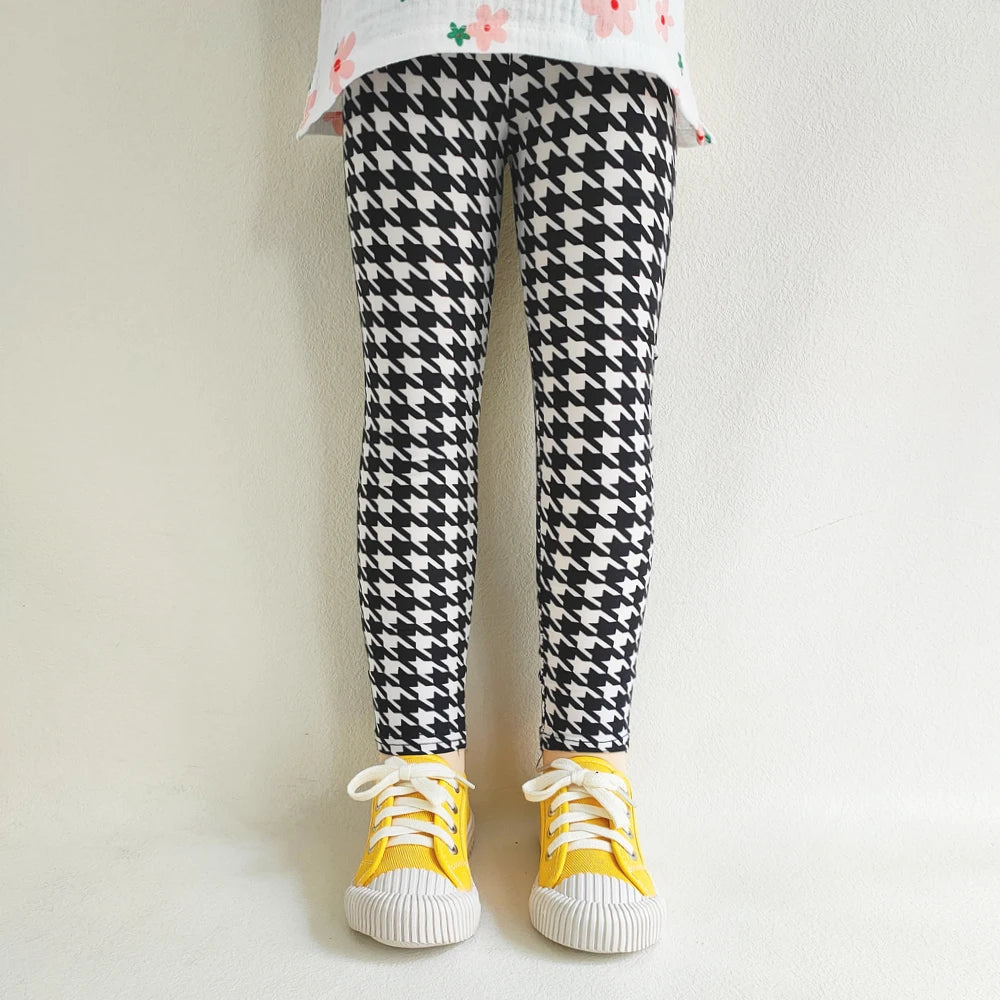 Girls' Leggings Fashion Cartoon Tight Pants Spring and Autumn Baby Girls Slim Fit Flower Leggings Summer Children's Pants Good Vibrations