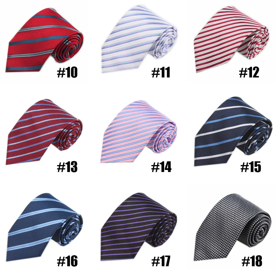 Fashion Ties for Men Women 8cm 3.15'' Business Wedding Accessories Silk Tie Mens Black Blue Gray White Pink Red Necktie Good Vibrations