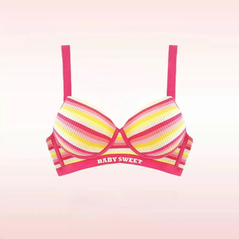 Sexy Bra for Women Tops Dopamine Rainbow Girl Seamless Bra Steel Ring Free Underwear Lingerie Bralette Good Vibrations