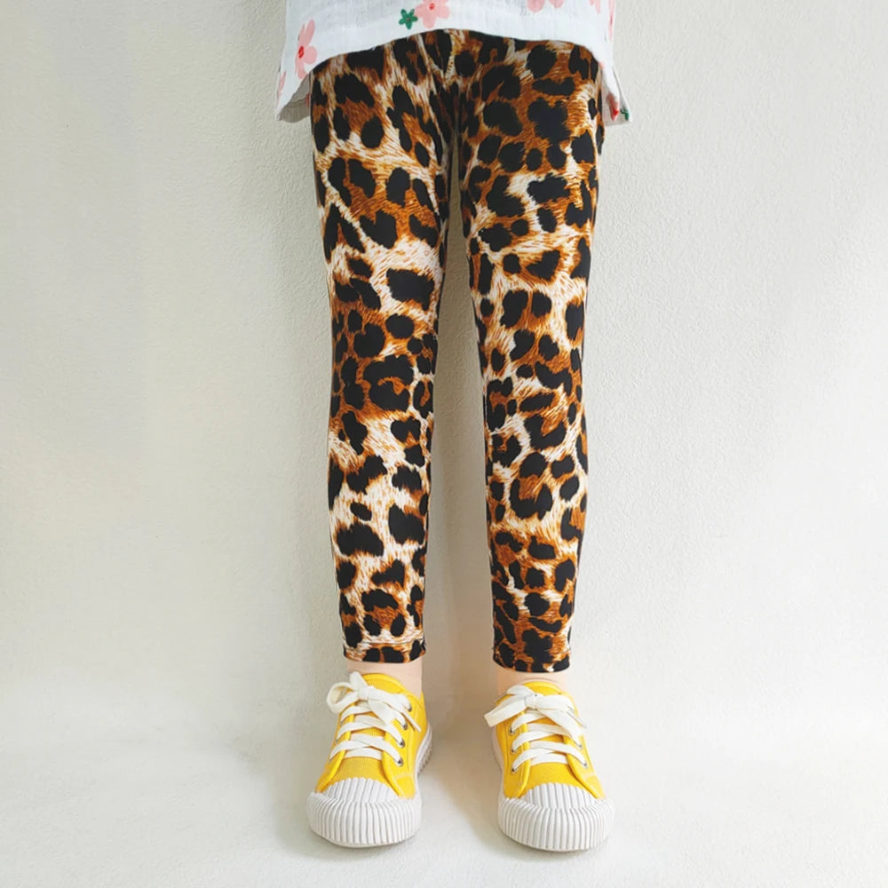 Girls' Leggings Fashion Cartoon Tight Pants Spring and Autumn Baby Girls Slim Fit Flower Leggings Summer Children's Pants Good Vibrations