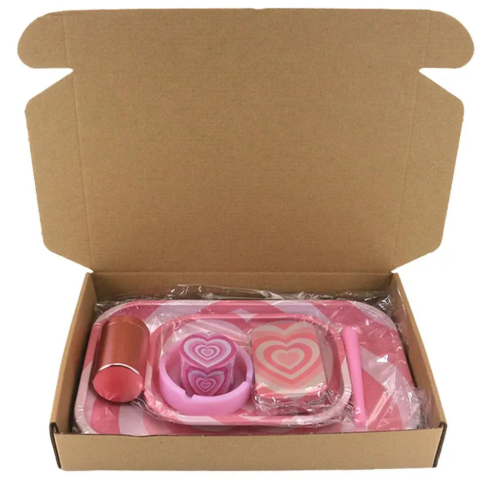1Set Smoking Kit With Rolling Tray Ashtray Grinder Storage Box Plastic Tube Tobacco Herb Smoke Accessories Crusher As Gift Good Vibrations Adult Super Store
