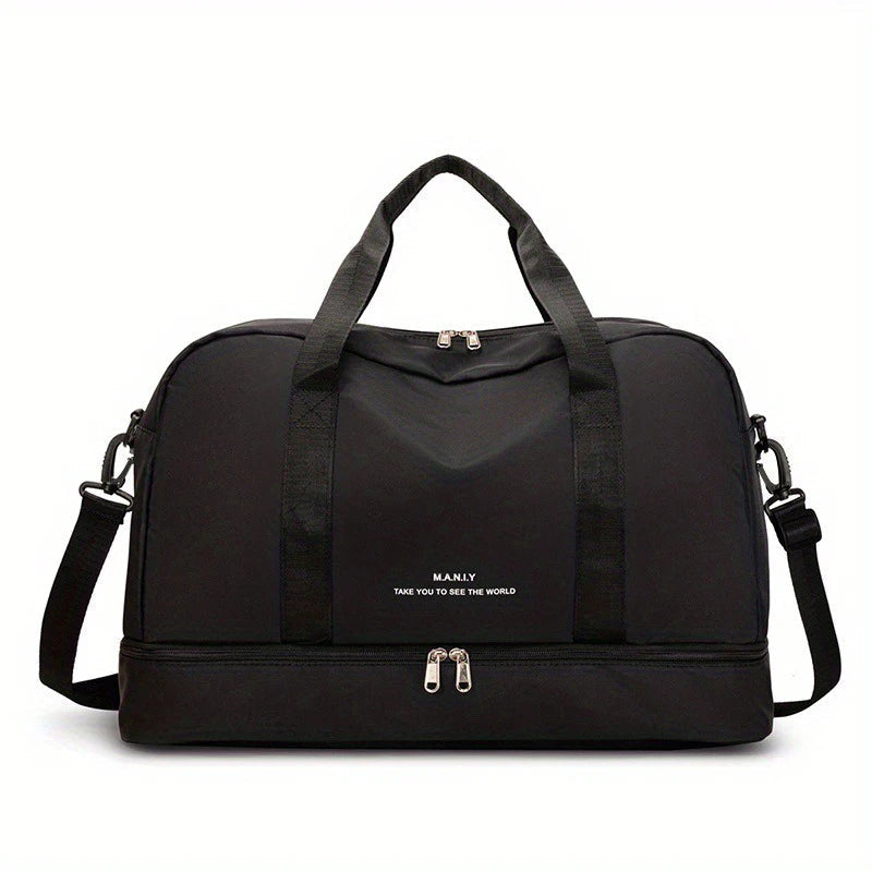 Women Travel Duffle Luggage Bag Sports Handbag Fitness Bag Large Capacity Casual Women's One Shoulder Weekend Overnight Bag Good Vibrations