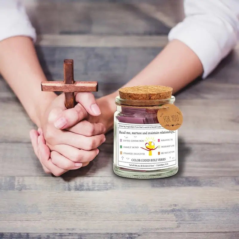 Bible Verses In A Jar Prayer Cards Scripture Jar Color Coded Bible Verses In A Jar Christian Religious Bible Jar Prayer Jar Hope Good Vibrations Adult Super Store