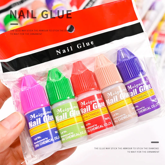10/5/1pcs Extra-Strong Nail Glue Quick Dry Nail Tips Adhesive Acrylic Nail Glue Professional DIY Rhinestone False Nail Glue Good Vibrations