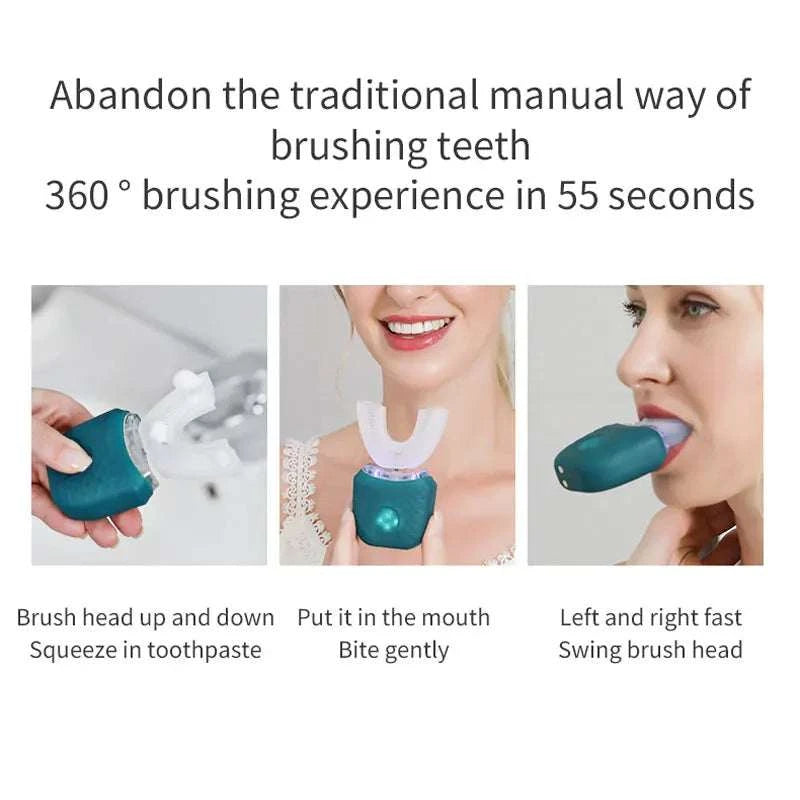 Electric Toothbrush for Adult Automatic USB Charge U-Shaped Toothbrush 360 Degrees Intelligent Rechargeable Toothbrus Good Vibrations