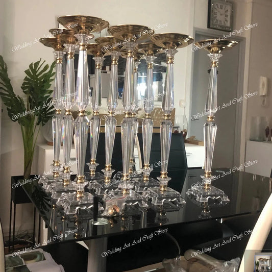 10pcs(40cm to 100cm tall)Acrylic Vase Stand Wedding Centerpieces, Tall Wedding Centerpieces Clear Column Flower Stand 412 Good Vibrations
