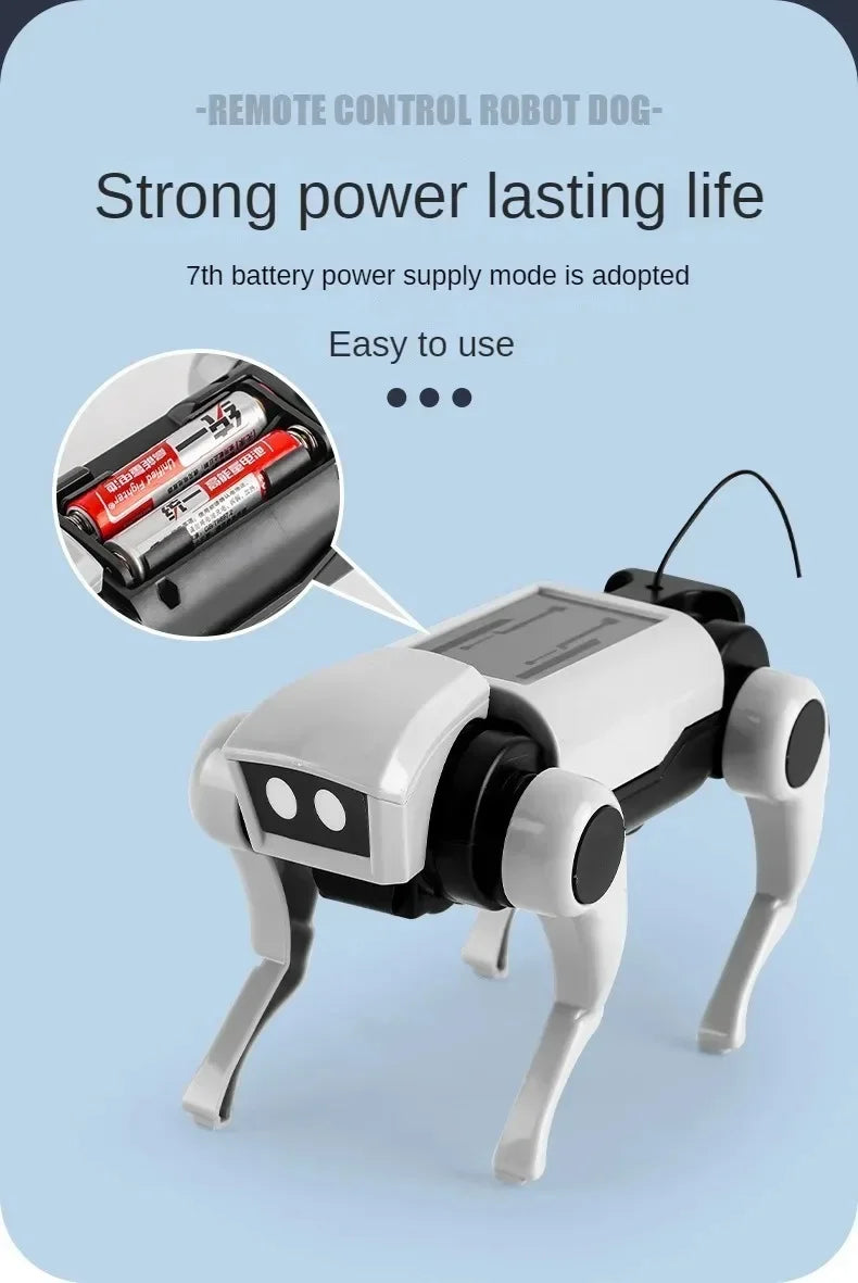 Rc Robot Children's Remote Control Mechanical Dog Toy Science Teaching Diy Assembling Model Electric Set Toys for Boys Kids Gift Good Vibrations