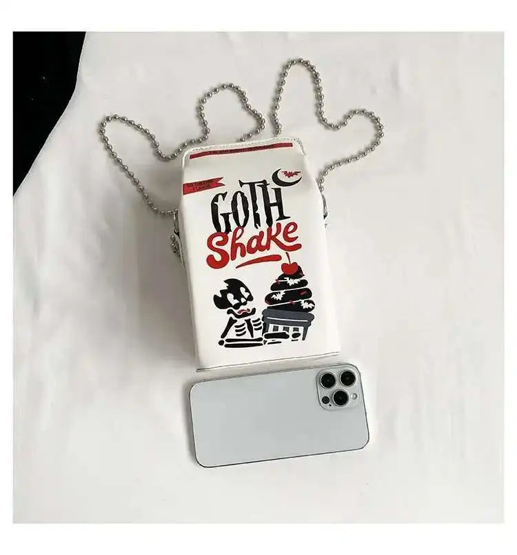 Printed Graffiti Small Square Bag Fashion Cool Crossbody Bag Funny Box Shoulder Bag For Girls Good Vibrations