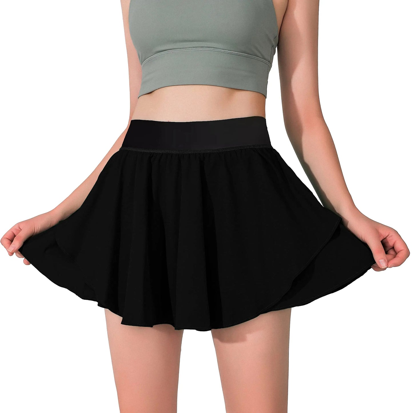 Summer Women Pleated Skirt Tennis Golf High Waisted Sport Fitness Shorts Quick Dry Athletic Running Short Gym Skort Pocket Good Vibrations