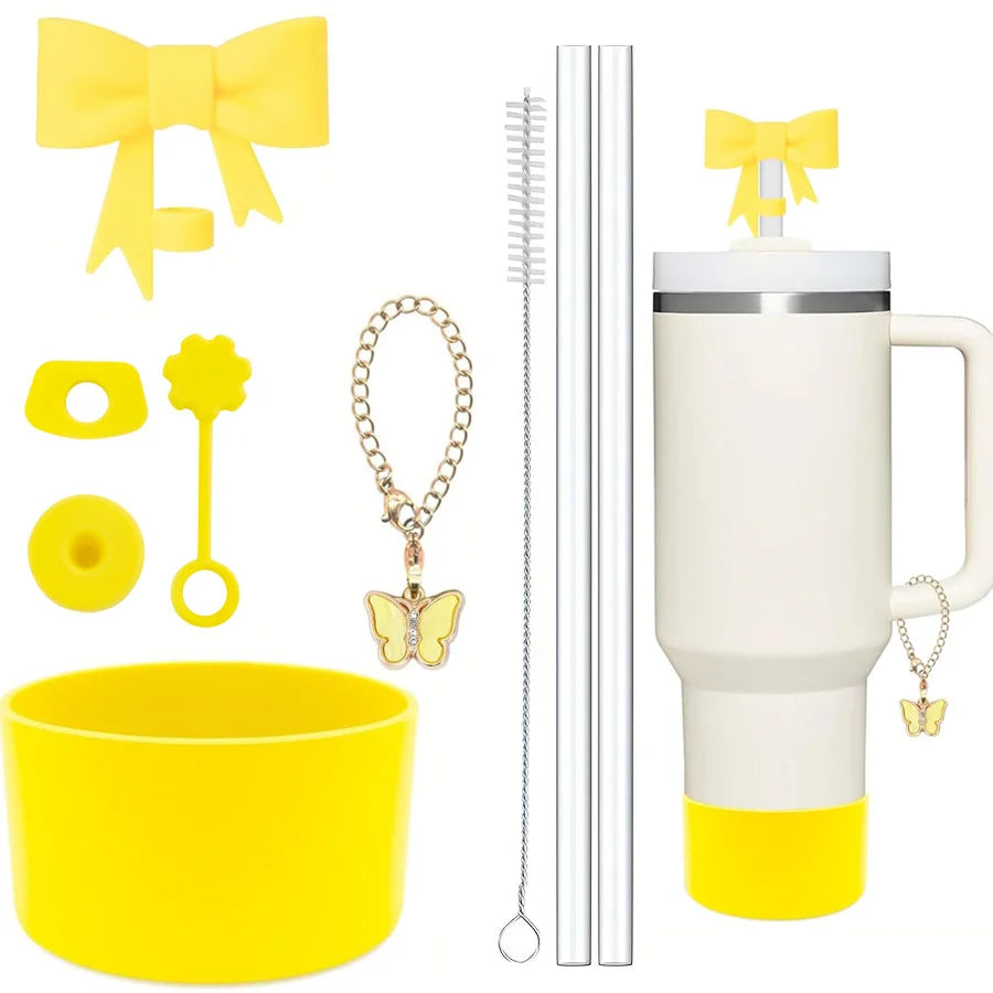 9pcs Cup Accessories for Stanley Spill Proof Stopper 10mm Straw Cover Cap Silicone Boot Charm Chain for 40oz Tumbler Cup Good Vibrations Adult Super Store