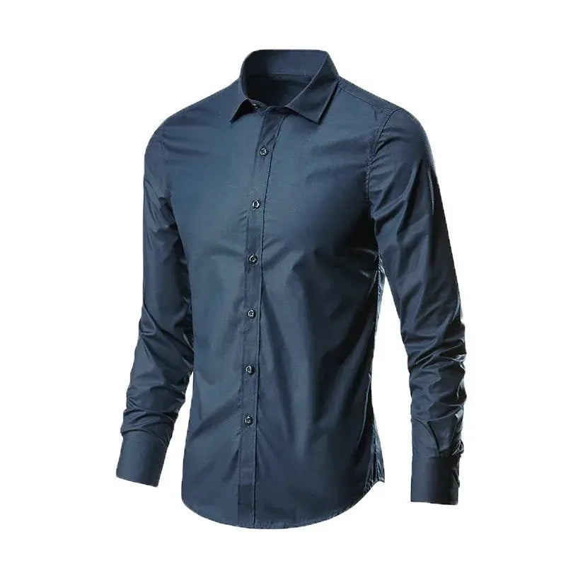Mens Casual Shirts 2025 Single Breasted Mens Slim Fit Dress Long Sleeve Shirts Soild Male Social Shirts Designer Chemise Homme Good Vibrations