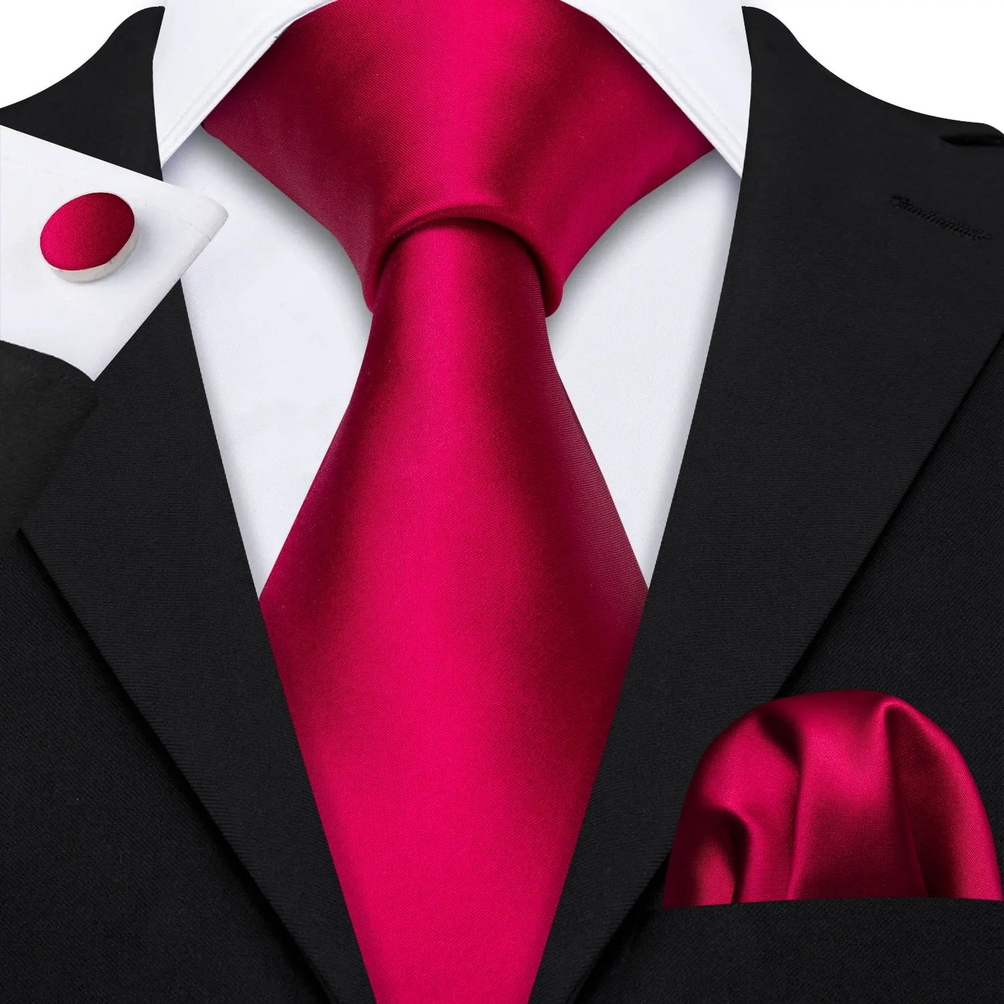 Mens Tie Ivory Red Green Blue Pink Geometric Solid Ties Hanky Cufflinks Set Necktie Formal Wedding Dinner Party Good Vibrations