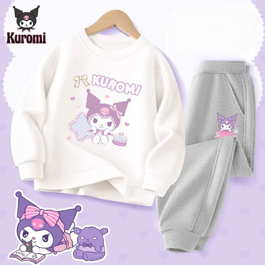 Baby Girl Clothes Set Autumn Kid Kunomi Sweatshirts Pullover Sweet Top & Pants 2pcs Suit Children Fashion Tracksuits Outfits Good Vibrations