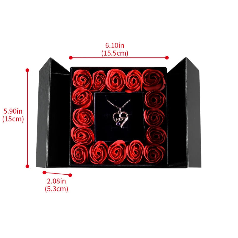 Gifts for Women Jewelry Pendant Necklace /w Soap Eternal Rose Gift Box Mother's Day Necklace Jewelry Wedding Anniversary Gifts Good Vibrations
