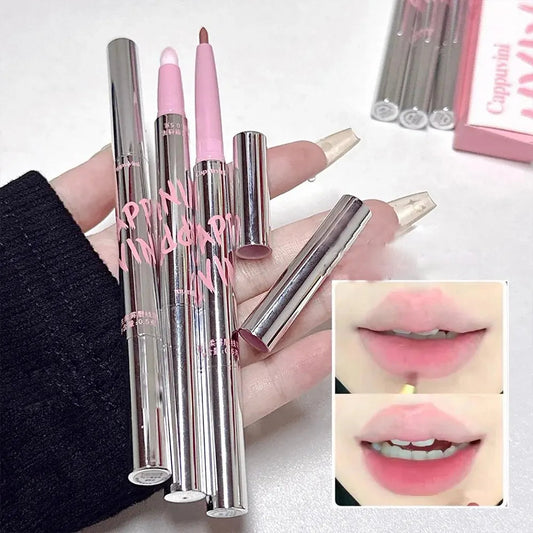 Nude Lip Liner with Lip Brush Cappuvini Korean Style Lip Makeup Long Last Velvet Matte Lipstick Good Vibrations