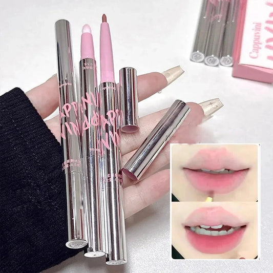Nude Lip Liner with Lip Brush Cappuvini Korean Style Lip Makeup Long Last Velvet Matte Lipstick Good Vibrations