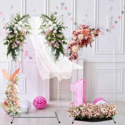1PCS White color Arch Stand for wedding birthday party decoration Balloon Wedding props holder Photo booth metal frame Good Vibrations