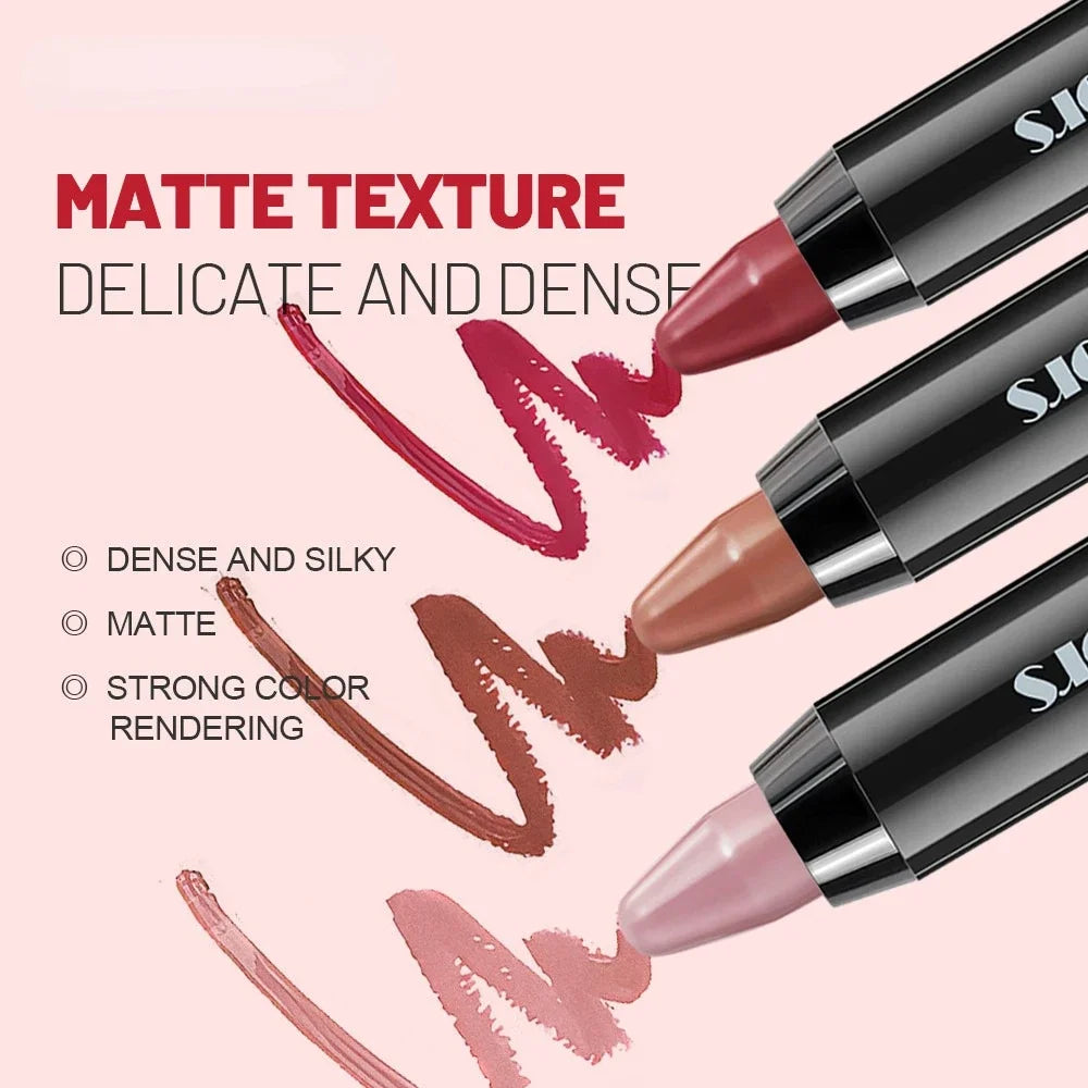 1PC Matte Lip Liner Pencil Lip Outline Contouring Lasting Waterproof Lipstick Crayon Pigments Moisturizing Lip Balm Cosmetics Good Vibrations