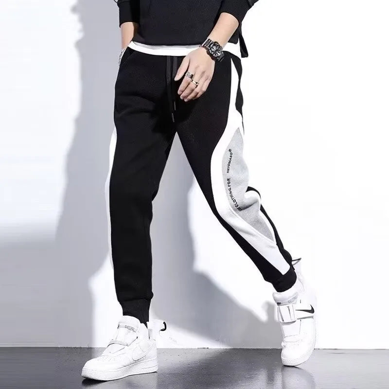 Men Black Pants Hip Hop Drawstring Jogger Fashion Comfortable Trousers Male Casual Sweatpants Loose Elastic Waist Sportswear Good Vibrations