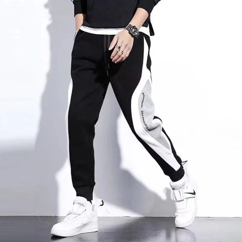 Men Black Pants Hip Hop Drawstring Jogger Fashion Comfortable Trousers Male Casual Sweatpants Loose Elastic Waist Sportswear Good Vibrations