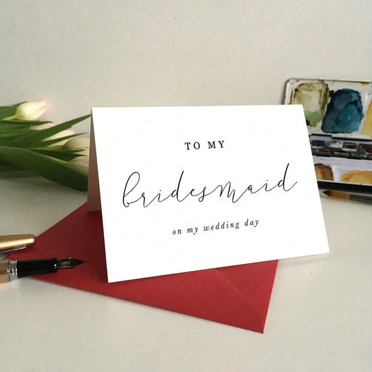 To My Bridesmaid on My Wedding Day Card,To My Maid of Honour Card, To My Wedding Party Card, Wedding Day Card Including Envelope Good Vibrations