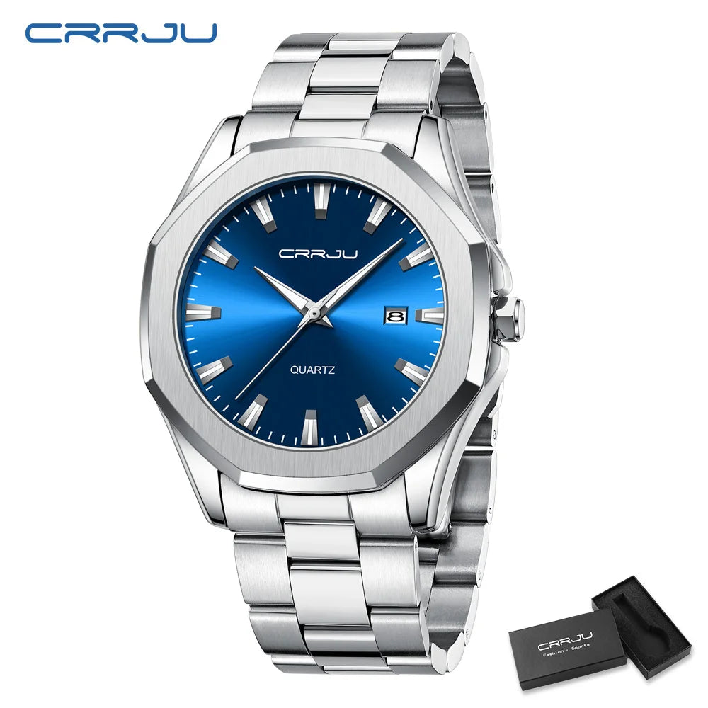 Watches for Men Classic with Date Business Dress Luxury Waterproof Luminous Mens Wrist Watch Analog Stainless Steel Men Watch Good Vibrations