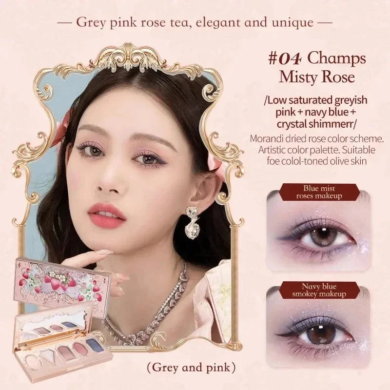 Flower Knows Moonlight Mermaid Eyeshadow Palette 8-Color Matte Shimmer Glitter Eye Makeup Cosmetics Women Beauty Eye Shadow Good Vibrations