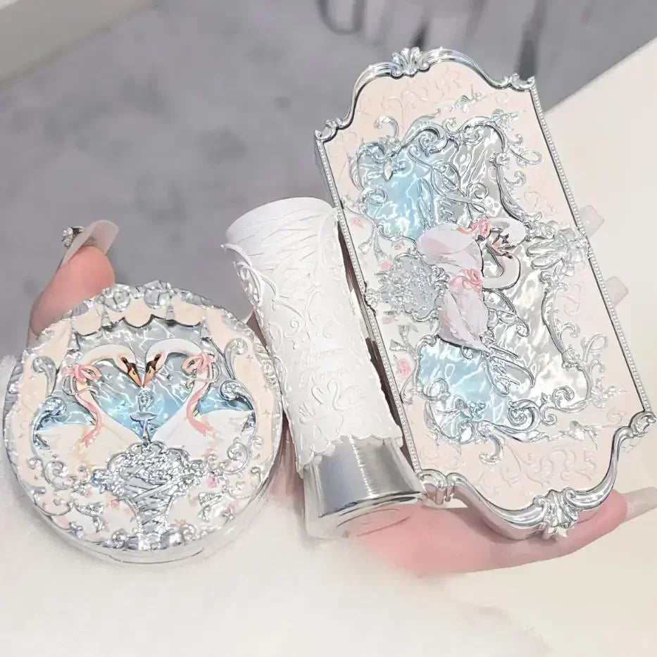 Makeup Set Flower Knows Swan Ballet Series Six Color Eyeshadow Palette Embossed Blusher Shine Lipstick Kit Maquiagem With Bag Good Vibrations