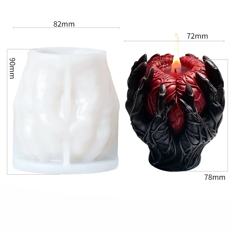 Halloween Candle Silicone Mold Heart Aromatherapy Candle Halloween Decor DIY Gypsum Resin Decor Good Vibrations