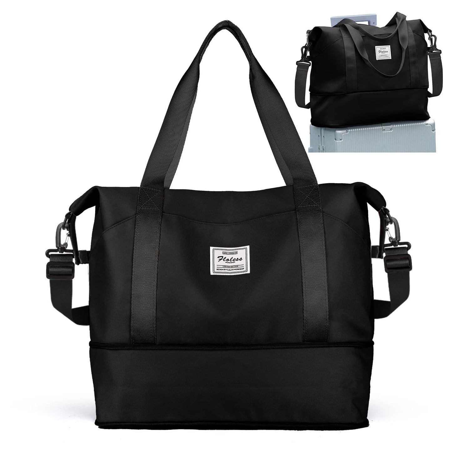 Expandable Travel Duffle Bag for Women Carry On, Weekender Overnight Shoulder Bag,Gym Tote Bag Wet Pocket Delivery Hospital Bag Good Vibrations