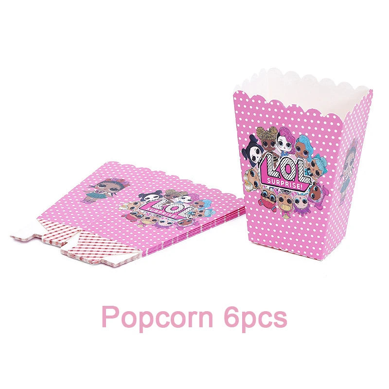 Girl Surprise Theme Backdrop Cute Shiny Doll Birthday Party Decoration Pink Latex Balloon Disposable Tableware Plate Cake Topper Good Vibrations