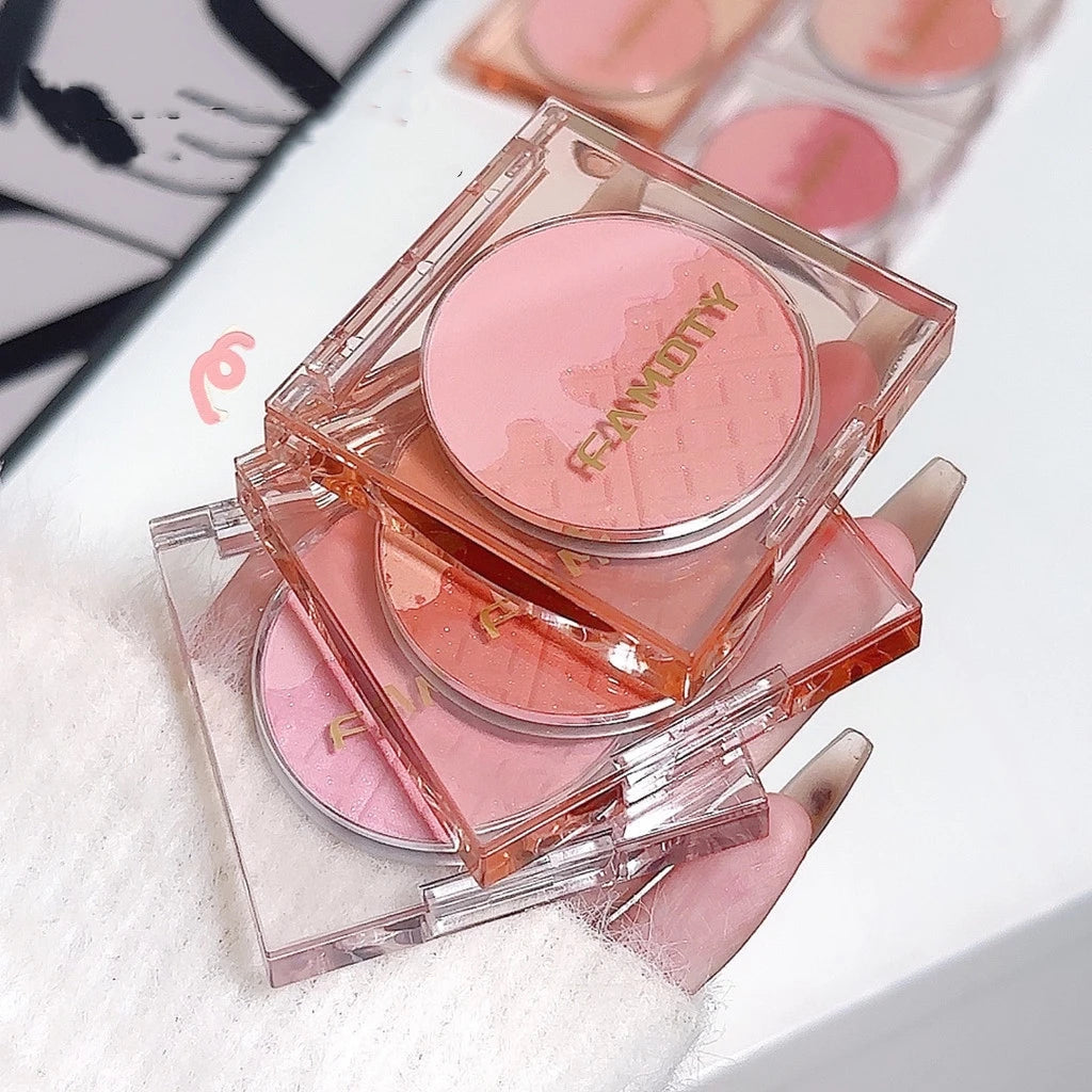Monochrome Blush Palette, Powder Palette Multi-Colored Blush Powder Blushing Rose, Matte, Bold, Lightweight, Blends Easily Good Vibrations