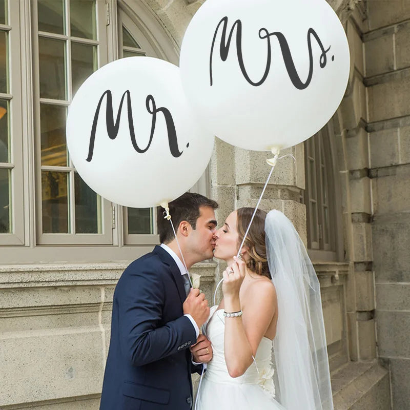 Just Married Photo Booth Frame Props Banner Wedding Decoration Mr Mrs Photobooth Props Latex Balloons Hen Party Bride Groom Good Vibrations