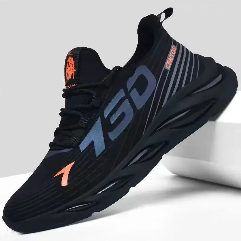 Summer men's casual versatile shoes, fashionable sports shoes, breathable running shoes, outdoor walking training tennis shoes Good Vibrations