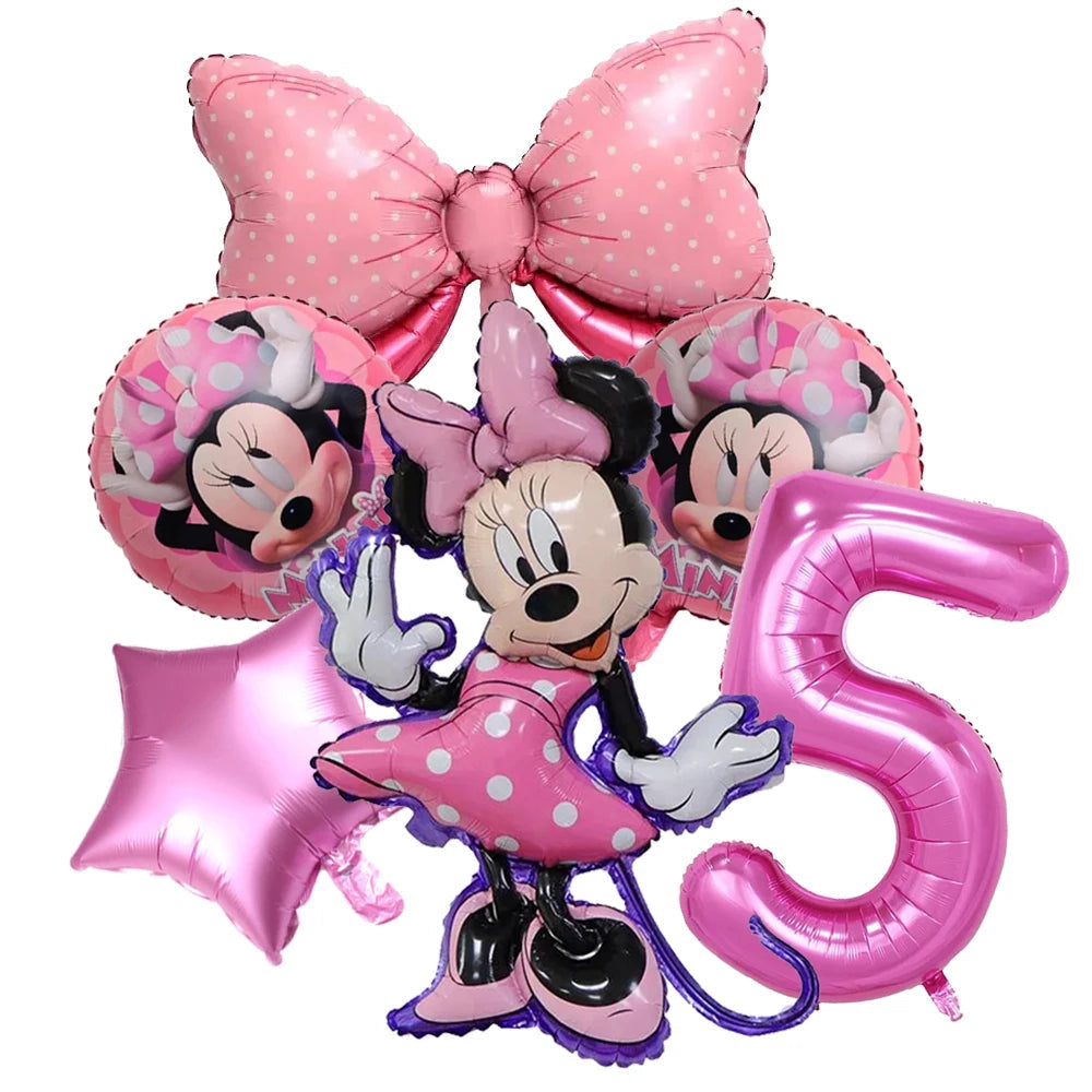 Minnie Mouse Birthday Decoration Disposable Cups Plates Tablecloth Cake Latex Balloon Baby Shower Kids Girls Party Supplies Good Vibrations