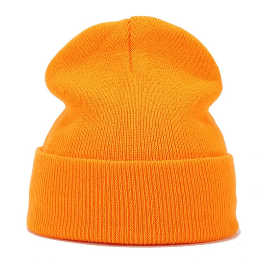 Knitted hats for men and women in autumn and winter, pure color, simple and versatile. Knitted hats with pullovers and cold hats Good Vibrations