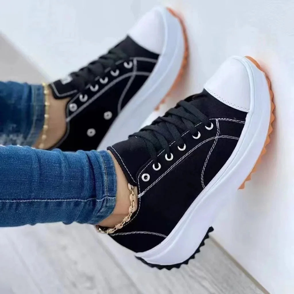 2024 New Fashion Summer Women Casual Shoes Plus Size Sneakers for Women Platform Sport Shoes Female Lace Up Tennis Shoes Size Good Vibrations