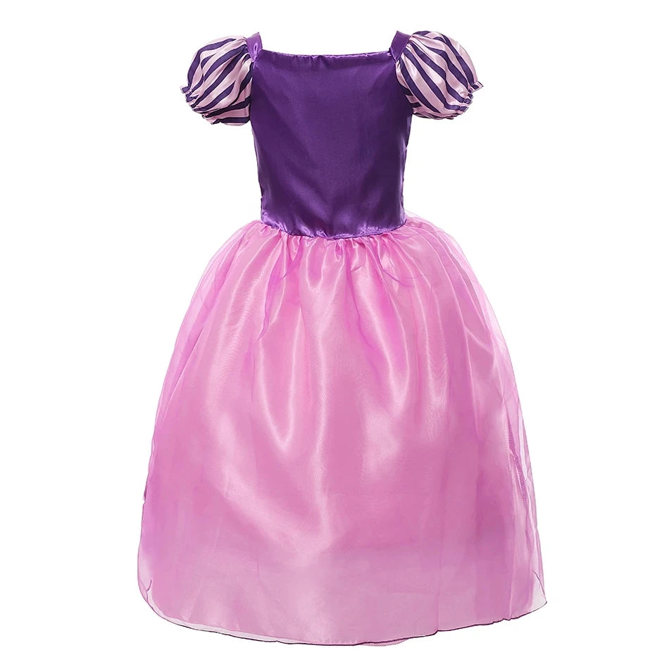 Disney Kids Princess Costume Elsa Anna Halloween Dress Girl Jasmine Moana Dinner Dress Rapunzel Mermaid Pageant Disguise 3-10Y Good Vibrations